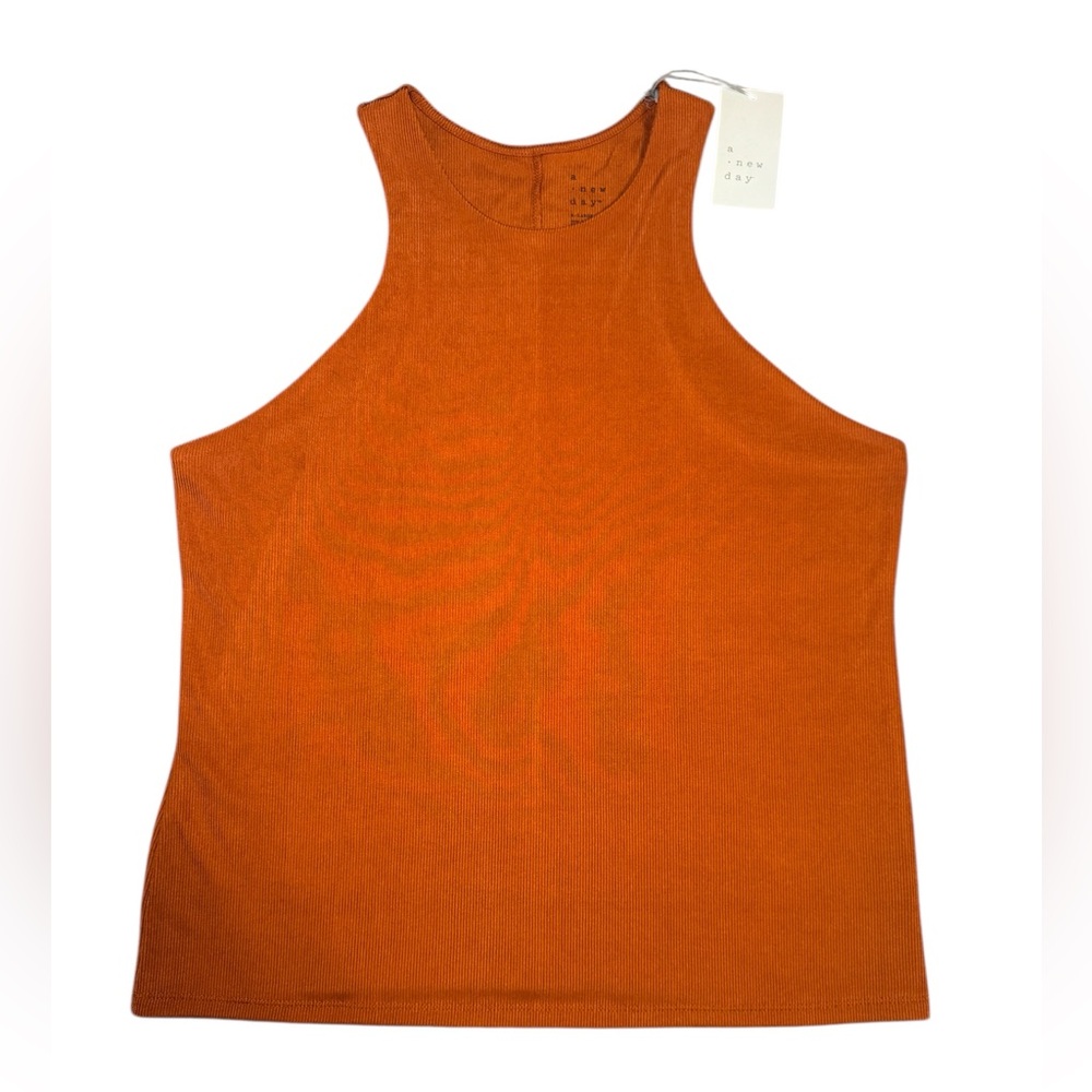Women's Orange Ribbed Tank Top by A New Day NWT XL